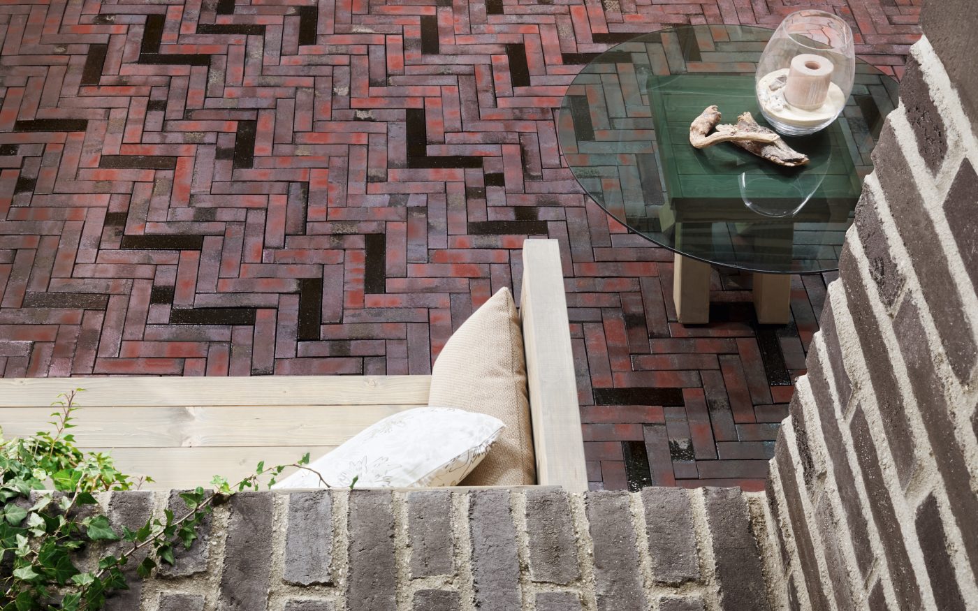 paver, penter, paving stone, terrace, bench, table