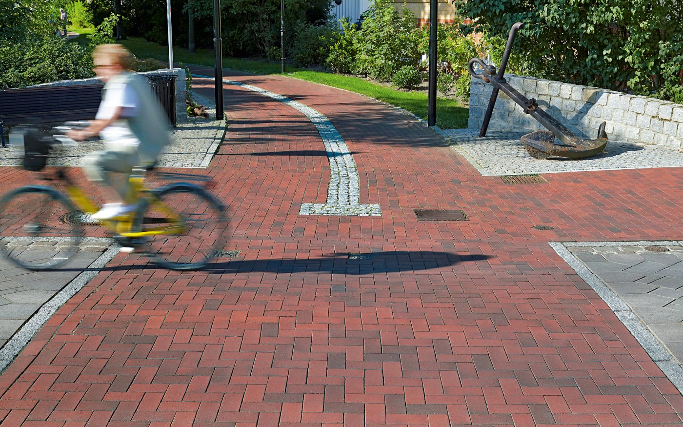 paver, penter, paving stone, walkway, bycicle, plant