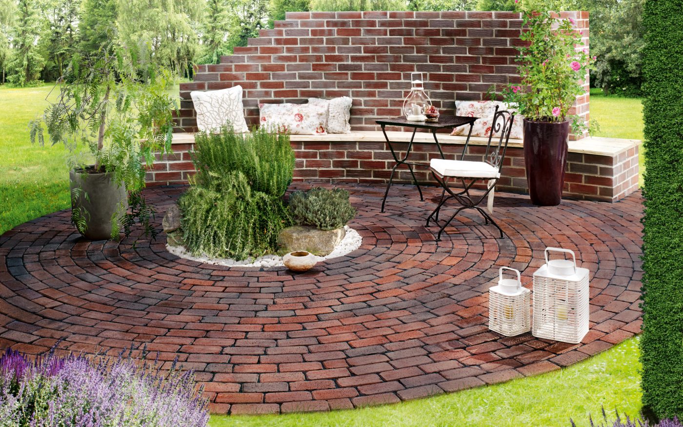 paver, penter, paving stone, garden, lounge, bench, plant