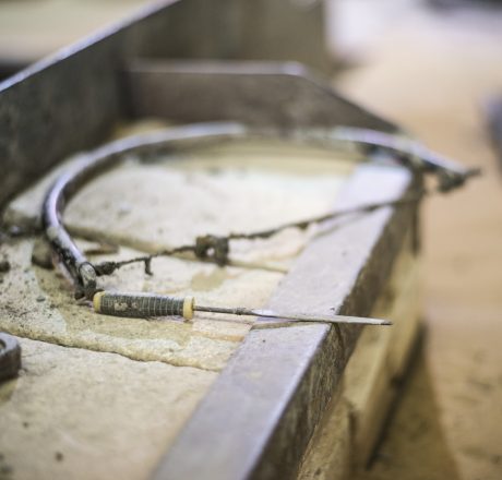 Manual brick production at Ewhurst production plant in UK.