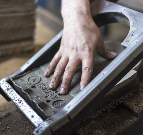 Manual roof tile production at Ewhurst production plant in UK.