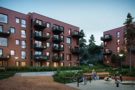 Bekledningstegl: URBAN U Christianshavn | Pallplassen, Lørenskog Stasjonsby