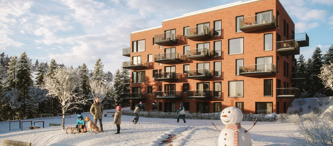 Bekledningstegl: URBAN U Christianshavn | Pallplassen, Lørenskog Stasjonsby