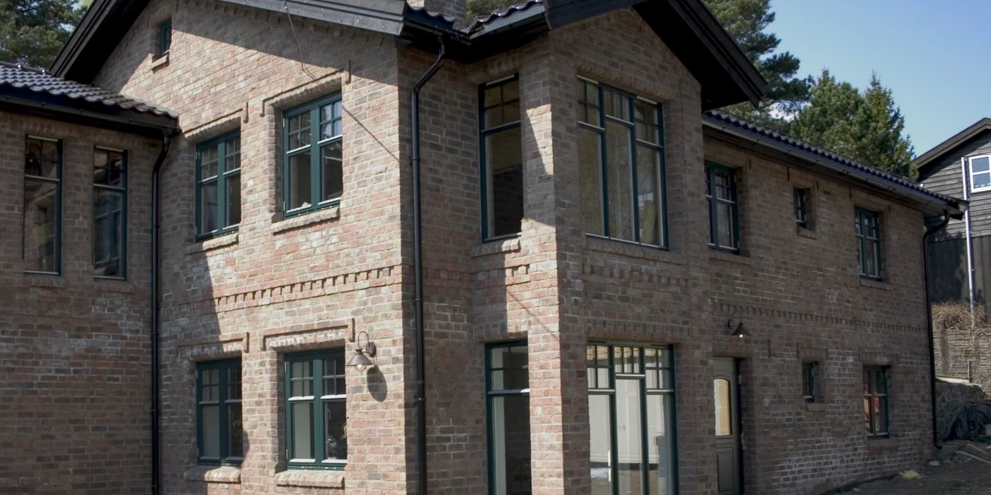 Picture of new brick facade on Kjennveien