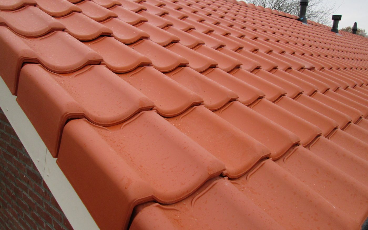 Tiles: VHV Vario natuurrood. Contractor: A. van der Wal Wolvega. Roof renovation 29 residential houses | Wolvega