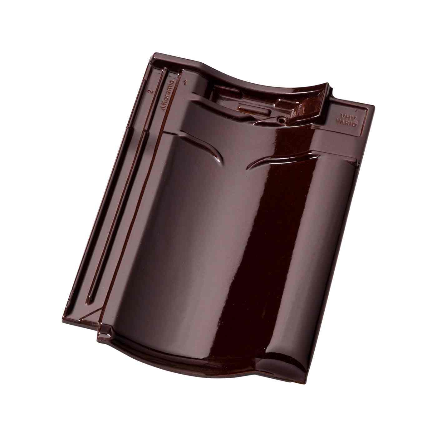 Productshot of the VHV Vario wijnrood verglaasd (614) rooftile