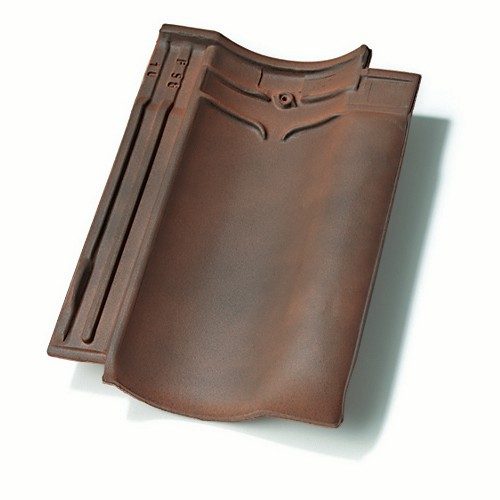 Single product shot of a Vlaamse Pan 401 Rustiek roof tile